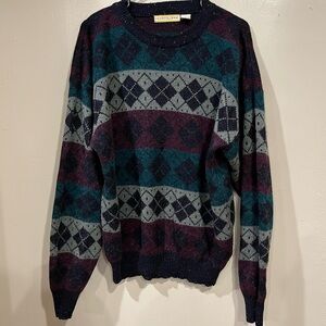 Adam Sloane Long Sleeve Wool Blend Vintage Crewneck Pullover Sweater Men Size XL